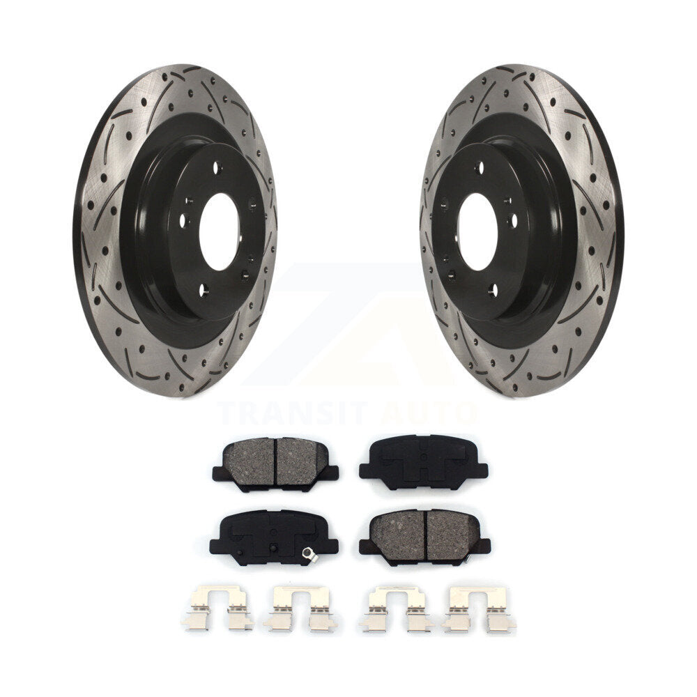 Kit de plaquettes semi-métalliques de Rotor de frein à fente arrière percée pour Mitsubishi RVR Outlande