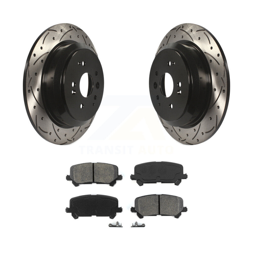 Kit de plaquettes semi-métalliques de Rotor de frein à disque à fente arrière percée pour Acura MD 2014 – 2016