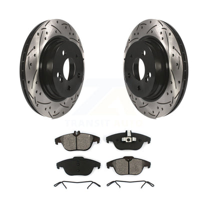 Kit de plaquettes de frein semi-métalliques pour rotors de frein à fente arrière percés pour Mercedes-Benz C300 C35
