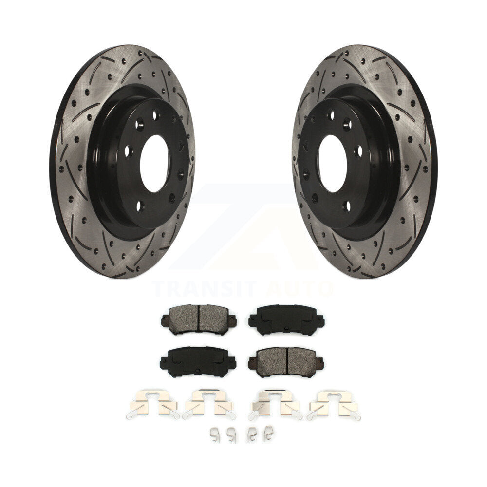 Kit de plaquettes semi-métalliques de rotors de frein à disque de fente de forage arrière pour Mazda CX-2016-2018