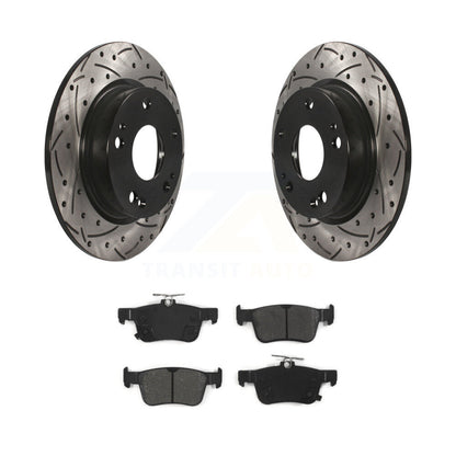 Kit de plaquettes semi-métalliques de rotors de frein à disque à fente percée à revêtement arrière pour Honda Civi