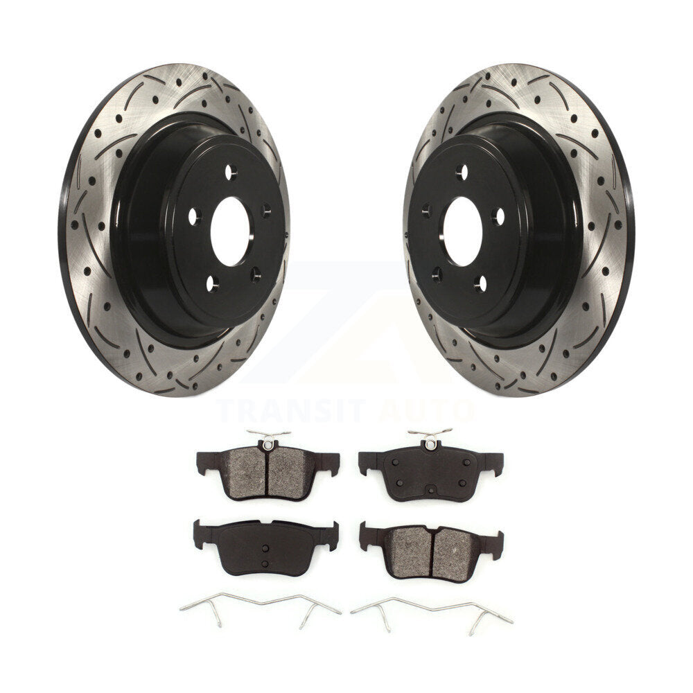 Kit de plaquettes semi-métalliques de Rotor de frein à fente arrière percée pour Ford Edge Fusion Lincol
