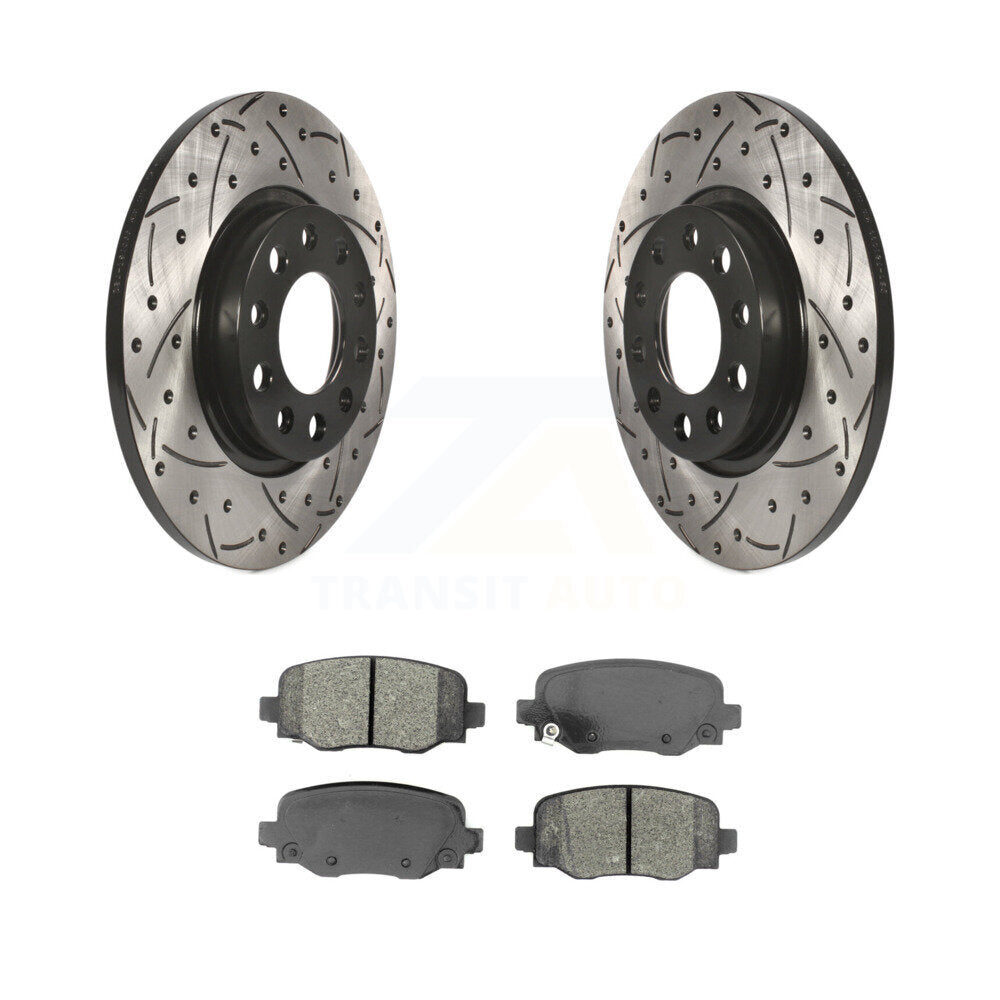 Kit de plaquettes semi-métalliques de Rotor de frein de fente de forage arrière pour Jeep Cherokee Chrysler 20