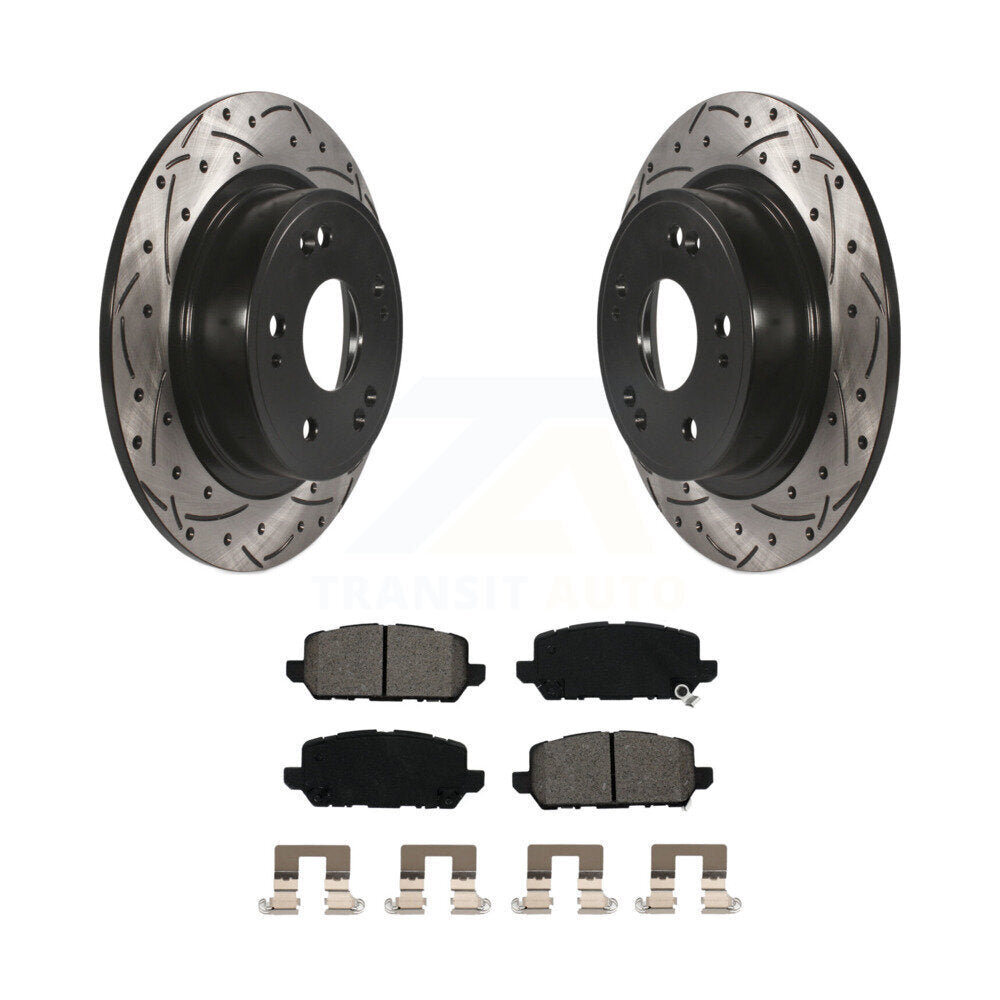 Kit de plaquettes semi-métalliques de Rotors de frein à disque de fente de forage arrière pour Honda HR-2016-2022