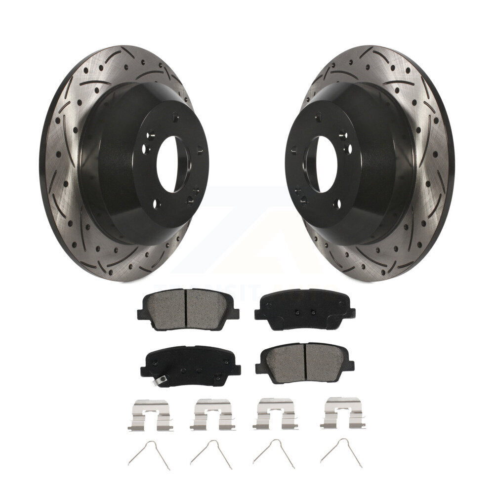 Rotors de frein à fente arrière, Kit de plaquettes semi-métalliques pour Kia Sorento Hyundai Sant