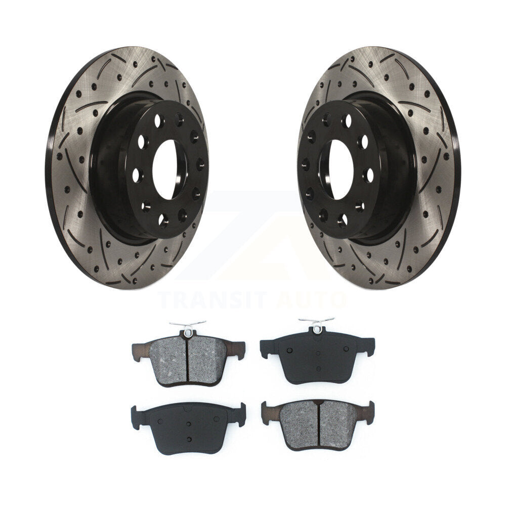 Kit de plaquettes semi-métalliques de Rotor de frein de fente de forage arrière pour Volkswagen Taos Audi A3 T