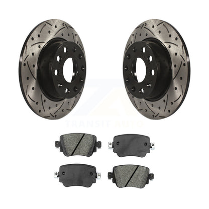 Kit de plaquettes semi-métalliques de Rotor de frein de fente de forage arrière pour Volkswagen Golf SportWage