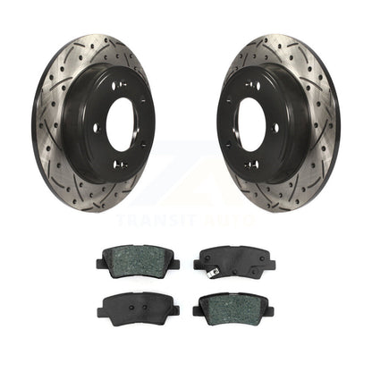 Rotors de frein à fente arrière, Kit de plaquettes semi-métalliques pour Hyundai Elantra Venue Ki