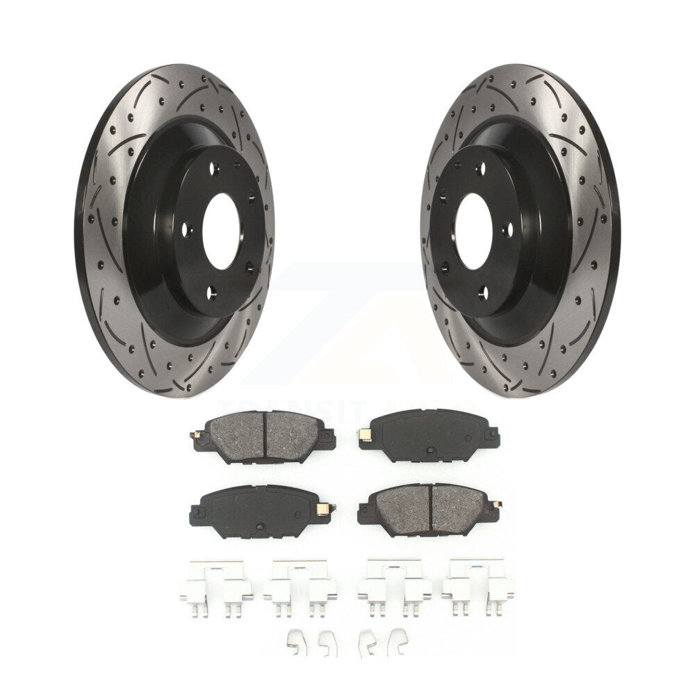 Kit de plaquettes semi-métalliques de rotors de frein à disque de fente de forage arrière pour Mazda CX-2016-2024