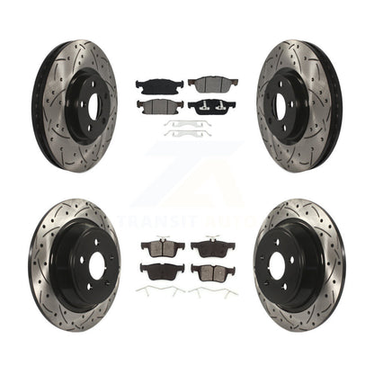Kit de plaquettes semi-métalliques pour rotors de frein à disque, fente de perçage avant et arrière, pour Ford Edge