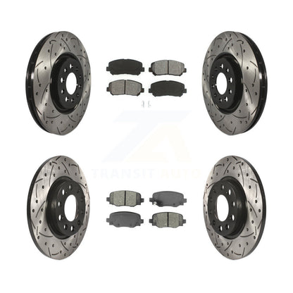 Rotors de frein à disque à fente avant et arrière, Kit de plaquettes semi-métalliques pour Chrysler 20