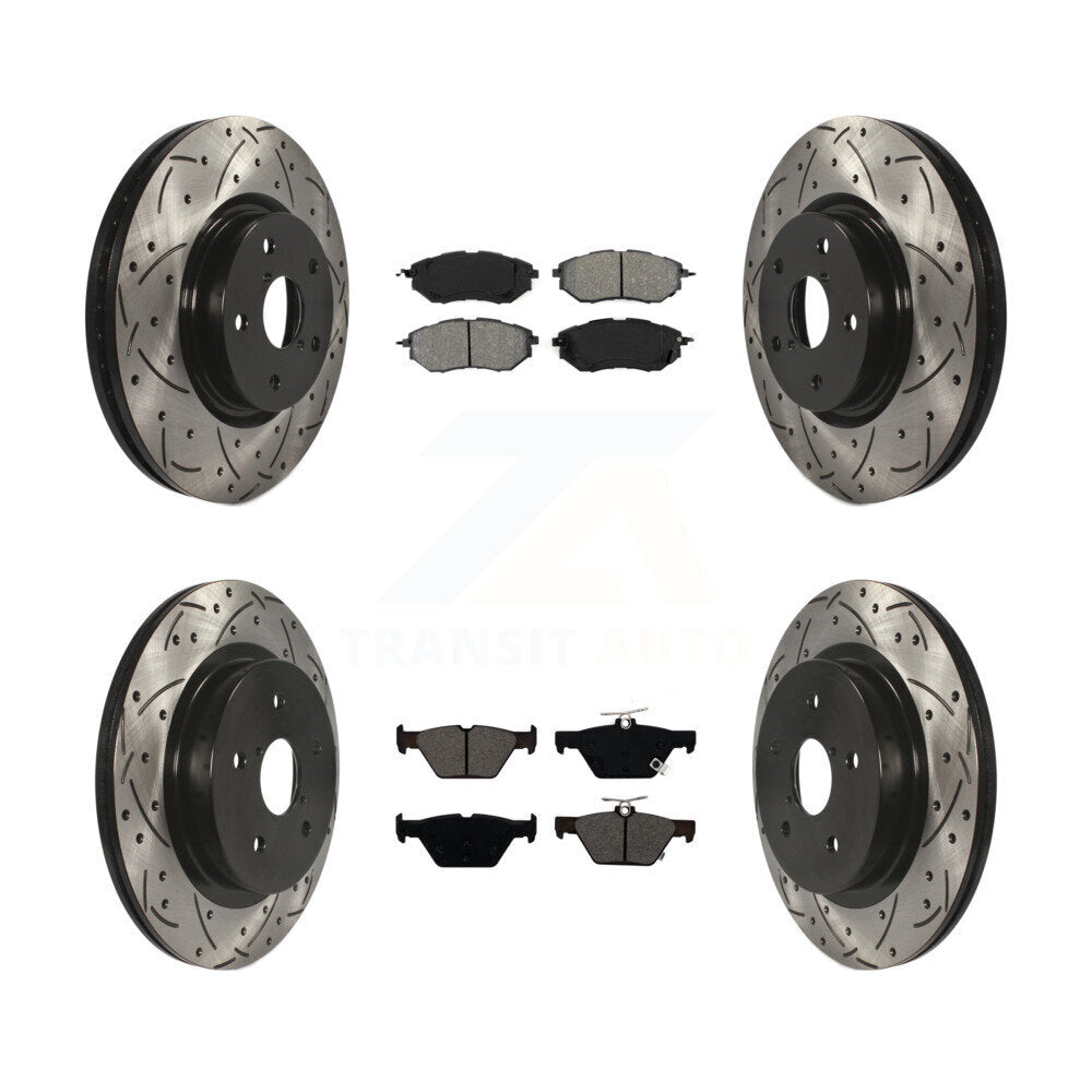 Kit de plaquettes semi-métalliques de Rotor de frein à fente avant et arrière, pour Subaru Outback WR