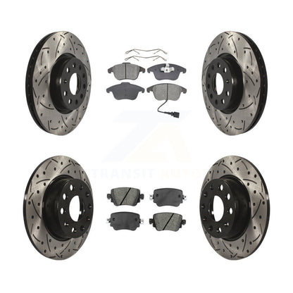 Kit de plaquettes de frein semi-métalliques pour rotors de frein à fente avant et arrière pour Volkswagen Passa
