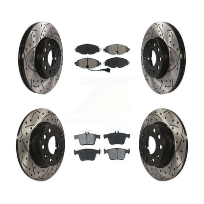 Kit de plaquettes semi-métalliques de Rotor de frein de fente de forage avant et arrière pour Volkswagen Taos Aud