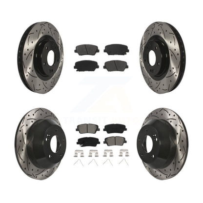 Kit de plaquettes semi-métalliques de rotors de frein de fente de forage avant et arrière pour Kia Sorento Hyunda