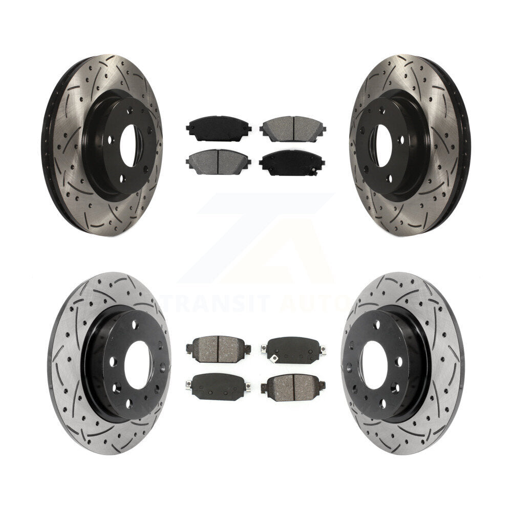 Kit de plaquettes semi-métalliques de Rotor de frein de fente de forage avant et arrière pour Mazda CX-3 AW 19-22