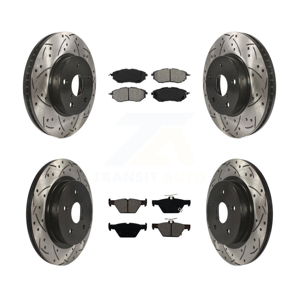 Kit de plaquettes semi-métalliques de Rotor de frein à fente avant et arrière, pour Subaru Legacy 2.5