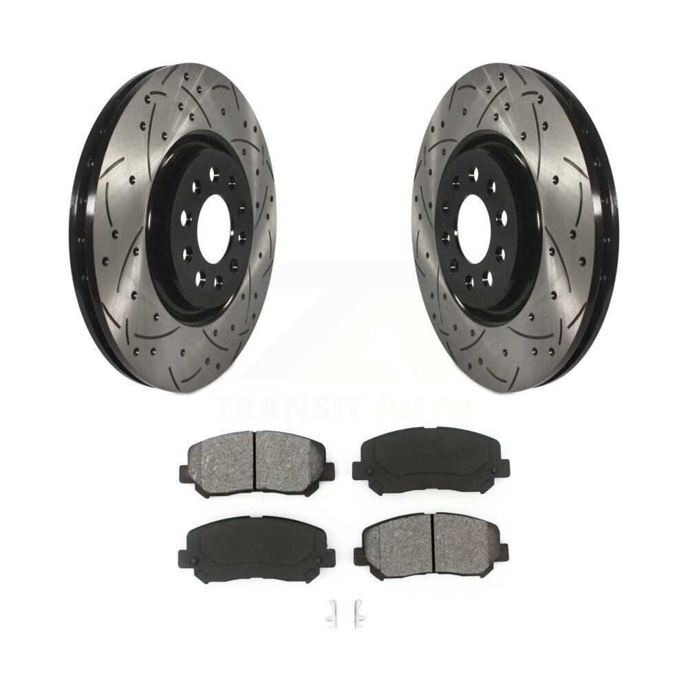 Rotors de frein à fente avant percés, Kit de plaquettes semi-métalliques pour Jeep Cherokee Chrysler