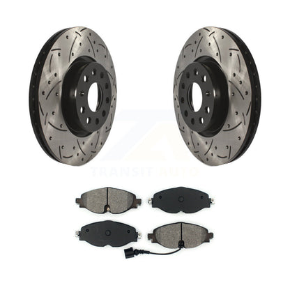Kit de plaquettes semi-métalliques de Rotor de frein de fente de forage avant pour Volkswagen Golf Taos Aud