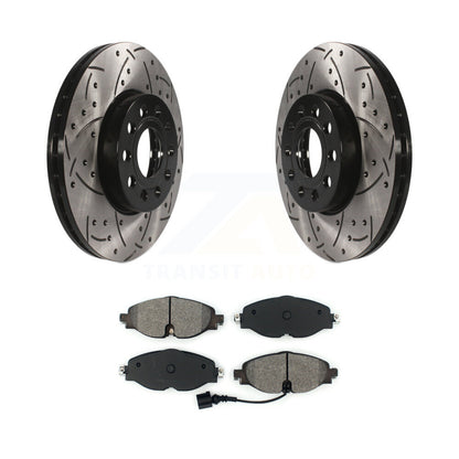 Kit de plaquettes semi-métalliques de Rotors de frein de fente de forage avant pour Volkswagen Jetta Golf A