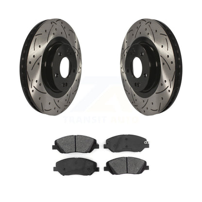Kit de plaquettes semi-métalliques de Rotors de frein à disque de fente de forage avant pour Hyundai Santa Fe X