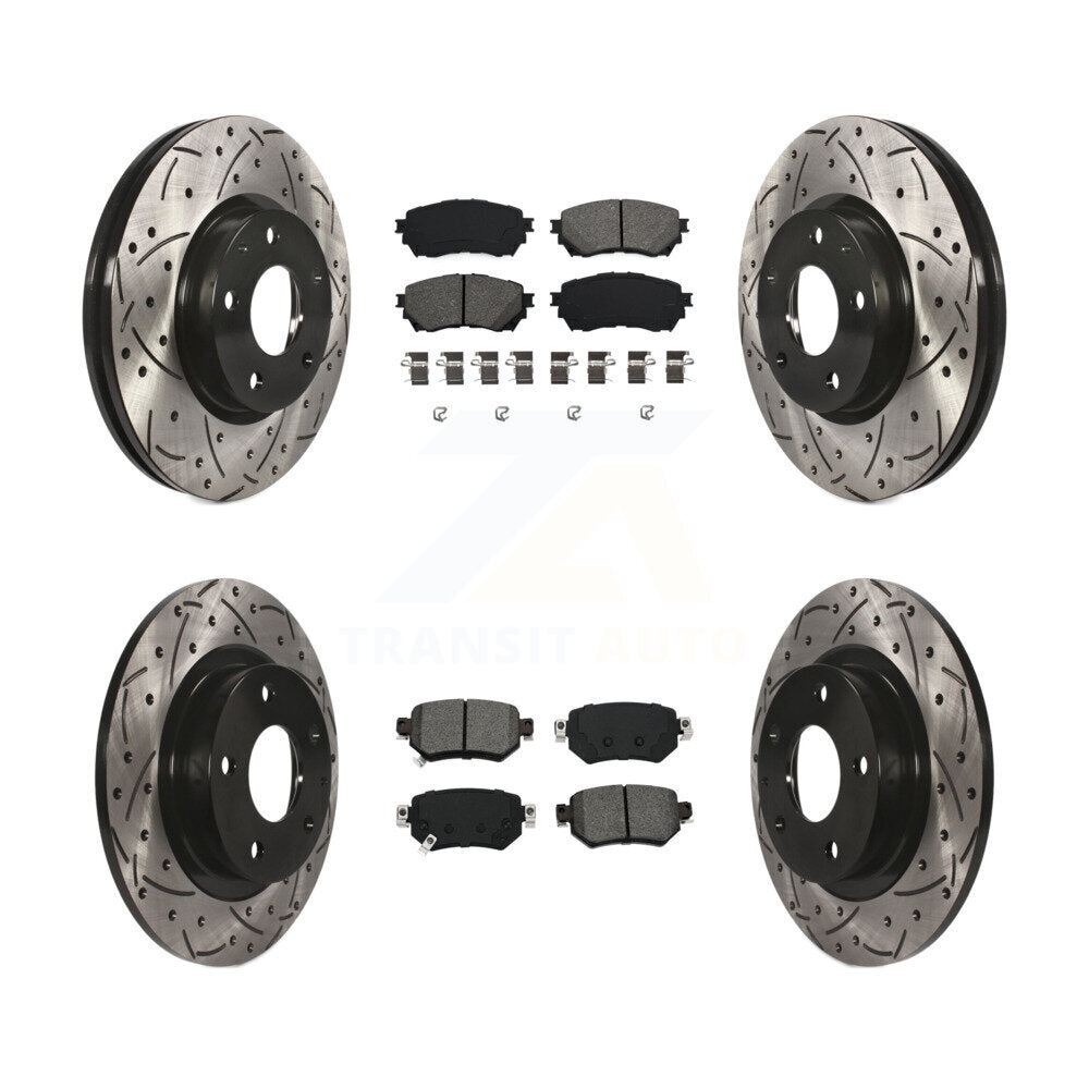 Kit de plaquettes de frein semi-métalliques pour rotors de frein avant et arrière, pour Mazda 2016 – 2018