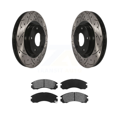 Rotors de frein à disque à fente avant, Kit de plaquettes semi-métalliques pour Mitsubishi Lance
