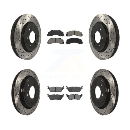 Kit de plaquettes semi-métalliques pour Rotor de frein à disque, fente de perçage pour manteau avant et arrière, pour Ford F-15
