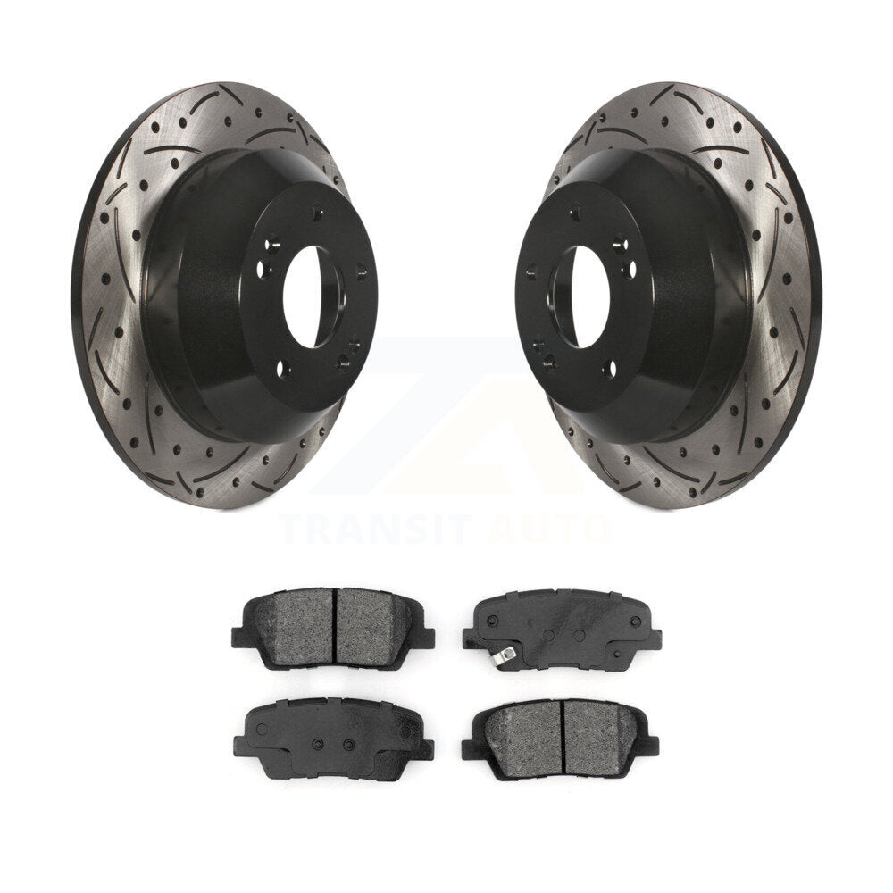 Kit de plaquettes de frein à disque semi-métalliques avec revêtement arrière et fente percée pour Kia Sorent