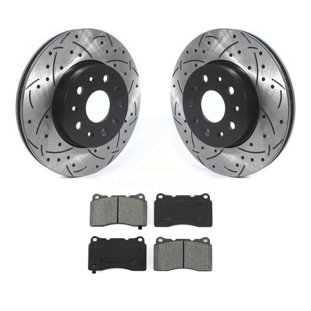 Kit de plaquettes semi-métalliques de Rotor de frein de fente de forage avant pour Chevrolet Camaro Cadilla