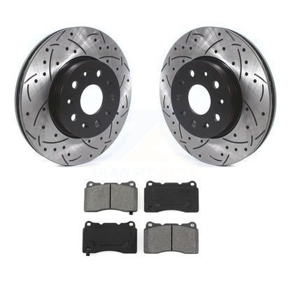 Kit de plaquettes semi-métalliques de Rotor de frein de fente de forage avant pour Chevrolet Camaro Cadilla