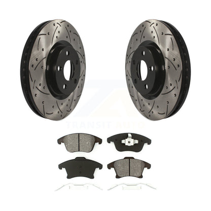 Kit de plaquettes semi-métalliques de Rotor de frein à fente de forage avant pour Ford Police Responder SS