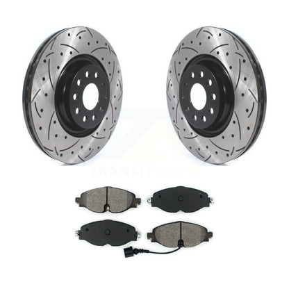 Kit de plaquettes semi-métalliques de Rotor de frein à fente avant percée, pour Volkswagen Golf Audi A
