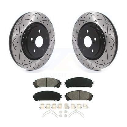 Kit de plaquettes semi-métalliques de Rotors de frein de fente de forage avant pour Lexus RX350 Toyota Camr