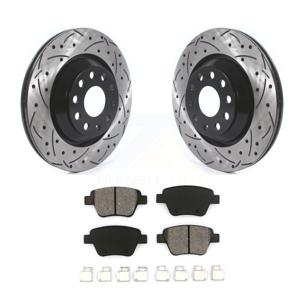 Rotor de frein à fente percée arrière et Kit de plaquettes semi-métalliques pour Volkswagen GTI Audi A