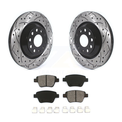 Rotor de frein à fente percée arrière et Kit de plaquettes semi-métalliques pour Volkswagen GTI Audi A