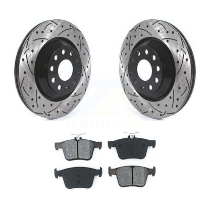Kit de plaquettes semi-métalliques de Rotor de frein de fente de forage arrière pour Volkswagen Atlas Audi Q3