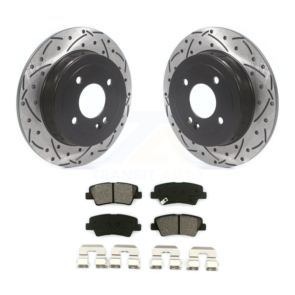 Kit de plaquettes semi-métalliques de Rotor de frein à disque à fente arrière percée pour Hyundai Accen 2011