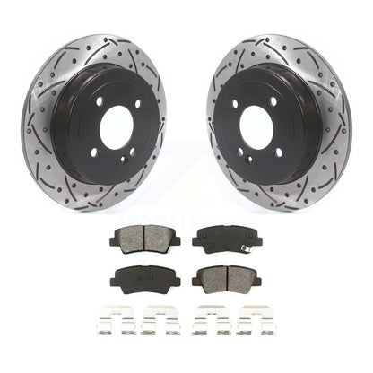 Rotor de frein à fente percée arrière et Kit de plaquettes semi-métalliques pour Hyundai Accent Kia Ri