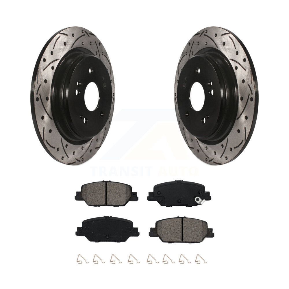 Kit de plaquettes semi-métalliques de Rotors de frein à disque de fente de forage arrière pour Honda CR-2017-2024