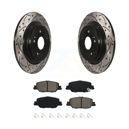 Kit de plaquettes semi-métalliques de Rotors de frein à disque de fente de forage arrière pour Honda CR-2017-2024