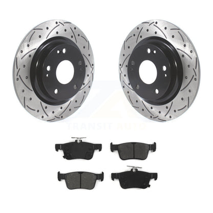 Kit de plaquettes semi-métalliques de rotors de frein à disque à fente percée à revêtement arrière pour Honda Civi