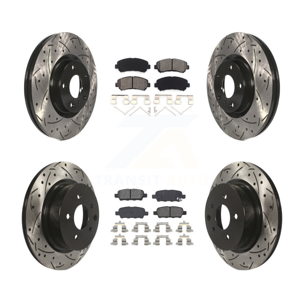 Kit de plaquettes semi-métalliques de Rotor de frein à disque à fente avant et arrière pour Nissan Maxim