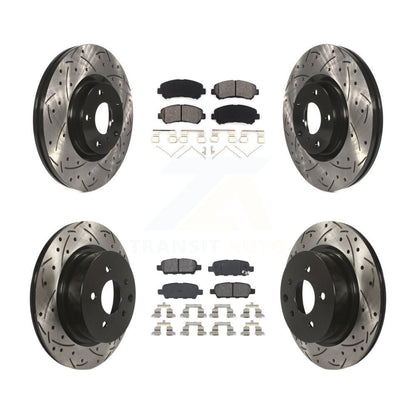 Kit de plaquettes semi-métalliques de Rotor de frein à disque à fente avant et arrière pour Nissan Maxim