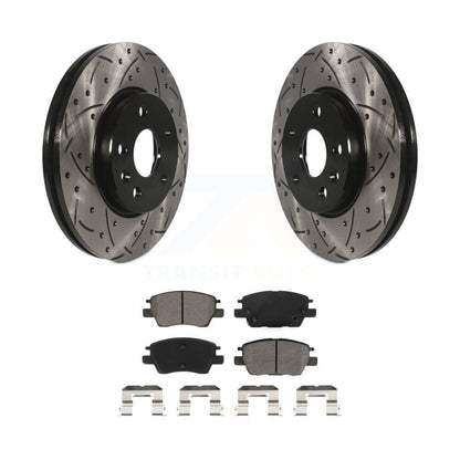 Kit de plaquettes semi-métalliques de Rotor de frein à fente avant percée pour Chevrolet Cruze Bolt E