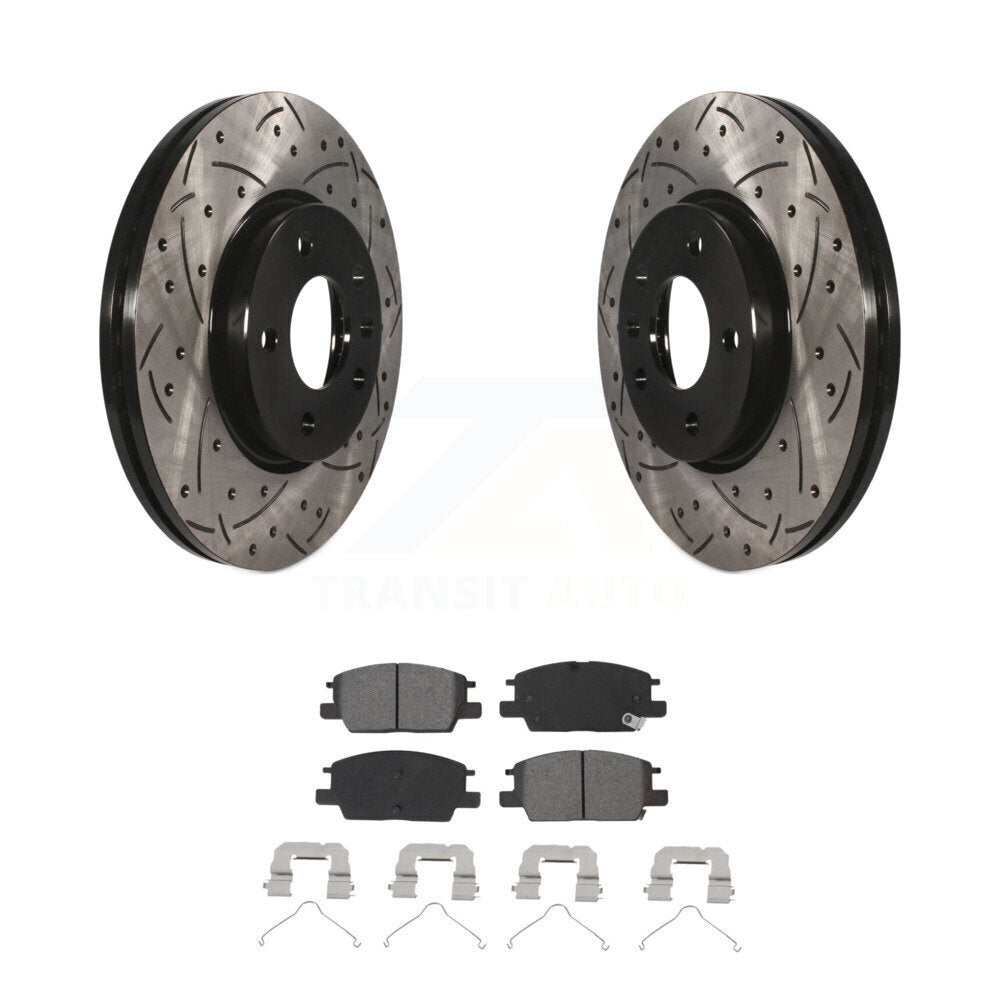 Rotor de frein à fente percée avant et Kit de plaquettes semi-métalliques pour Chevrolet Equinox GM