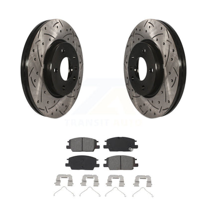 Rotor de frein à fente percée avant et Kit de plaquettes semi-métalliques pour Chevrolet Equinox GM