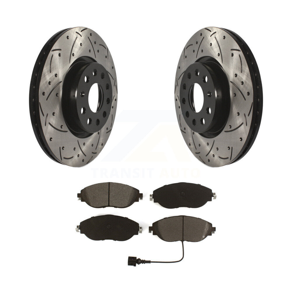 Rotors de frein à fente avant, Kit de plaquettes semi-métalliques pour Volkswagen GTI Arteon A