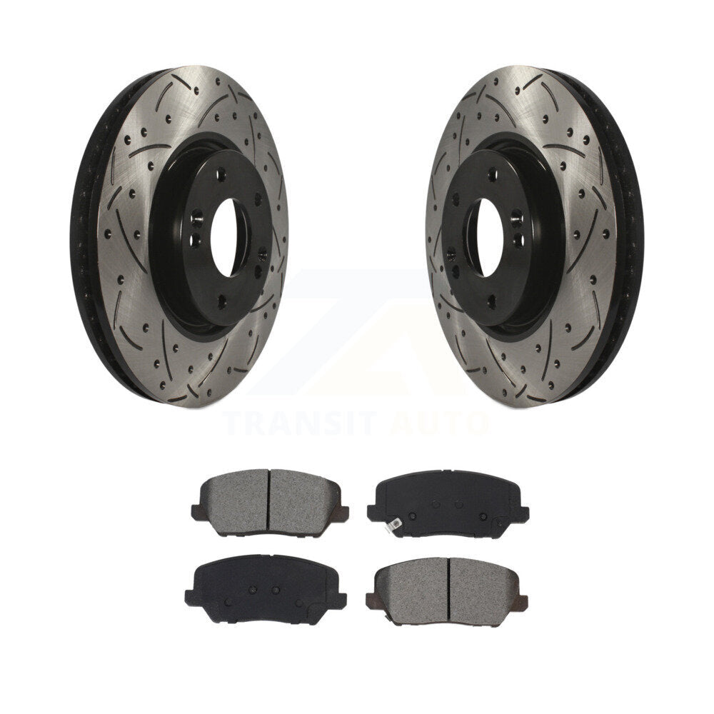 Kit de plaquettes de frein semi-métalliques pour Rotors de frein à fente avant, pour Kia Forte Forte5 Hyunda