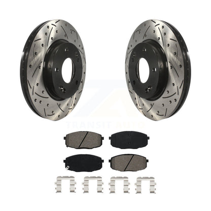 Kit de plaquettes semi-métalliques de Rotor de frein de fente de forage avant pour Kia Hyundai Kona Forte G
